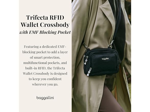 Baggallini Trifecta RFID Wallet Crossbody