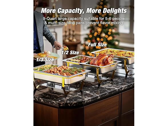 WARMOUNTS Gold Chafing Dishes 9QT 4 PK