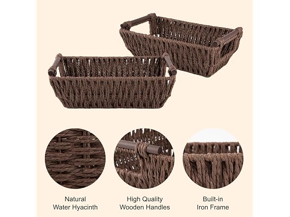 OIAHOMY Wicker Storage Baskets 2Pk