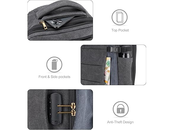 Black/Blue 40L Travel Backpack