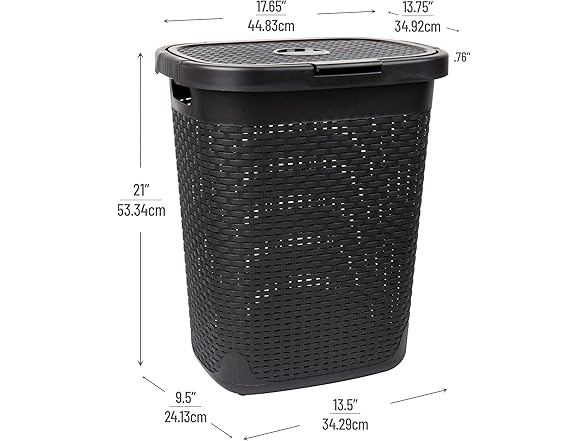 Mind Reader Mind Reader 50L Slim Laundry Hamper, Set o