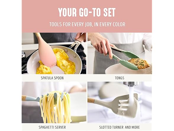 GreenLife 11 Piece Silicone Utensil Crock Set