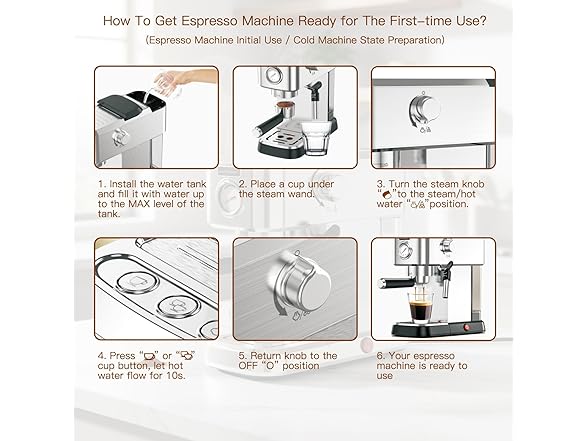 Espresso Machine 20 Bar, Silver