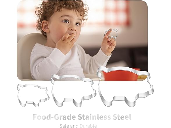 NIIIYTYB 3 Pack Pig Cookie Cutter Set