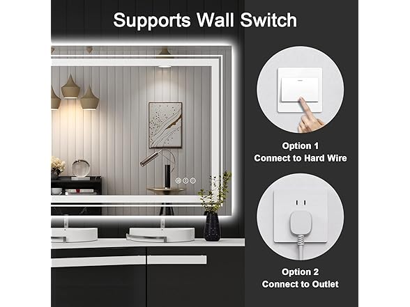 LED Bathroom Mirror- 3 Colors Lighting