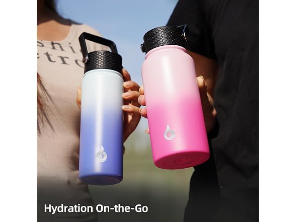 BJPKPK 40oz Insulated Water Bottle Yellow Gray
