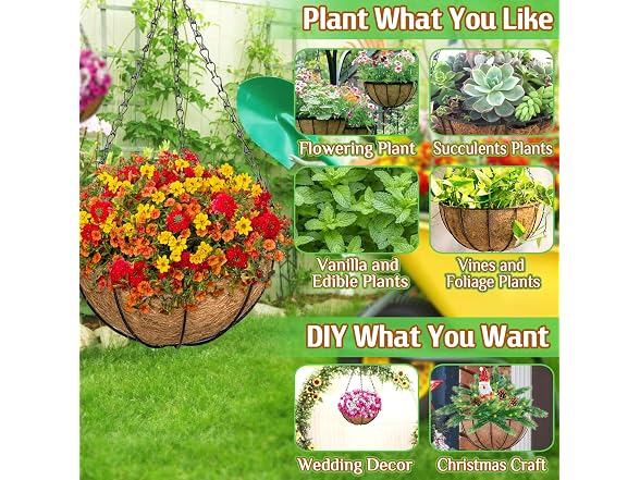 ZeeDix 2 Pack 14" Hanging Baskets
