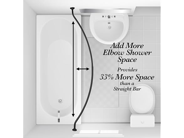 Bath Bliss Curved Shower Rod | Adjustable 42"