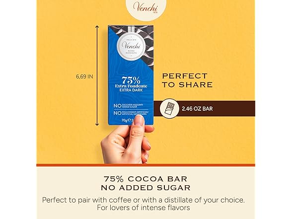 Venchi 70% Reduced Sugar Dark Choc Bar 3