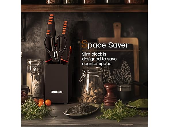 Astercook 15 Pcs Kitchen Knife Set