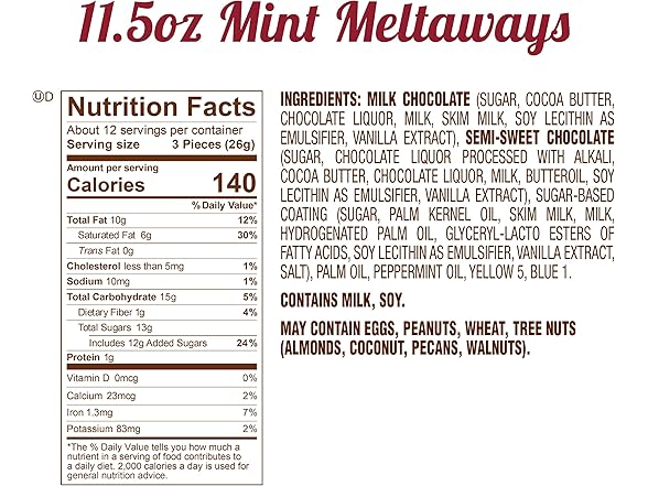 Fannie May Milk Choc Mint Meltaways 11.5