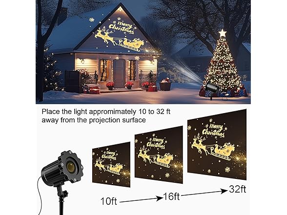 Nagudenfo 3D Dynamic Christmas Projector Lights