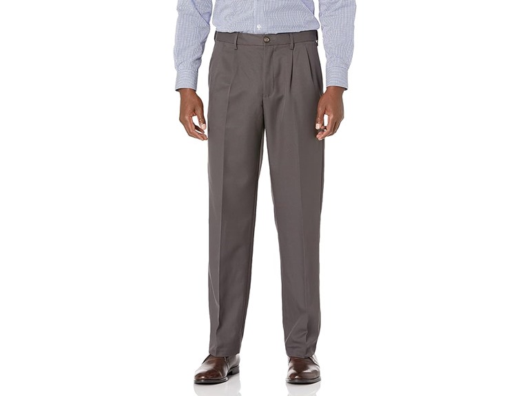 Amazon Essentials Men's Classic-Fit Expandable-Waist Pleated Dress Pant