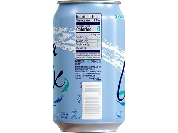 8PK LaCroix Sparkling Water, Pure, 12 Fl Oz