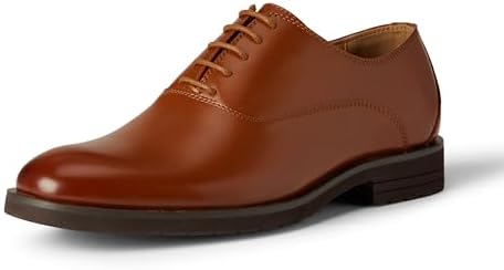 Amazon Essentials Men's Oxford Dress Shoes, Dark Tan, 11