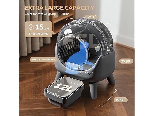 Heldenrol Auto Litter Box Gray