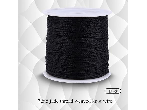 Nylon Chinese Knot Cord 100M x 0.8mm Black - Gallery 7