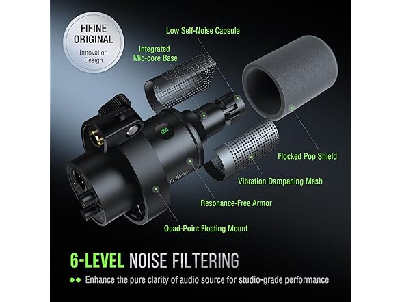 FIFINE XLR/USB Podcast Mic Kit