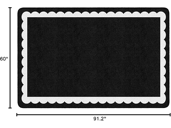 Rainbow Scallop Border Educational Area Rug