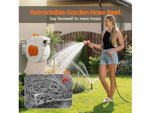 Entgard Retractable Garden Hose Reel 100