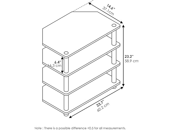 Furinno Furinno Turn-N-Tube Easy Assembly 4-Tier Petite En