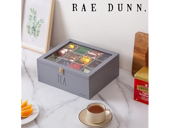Rae Dunn Tea Bag Organizer\Grey