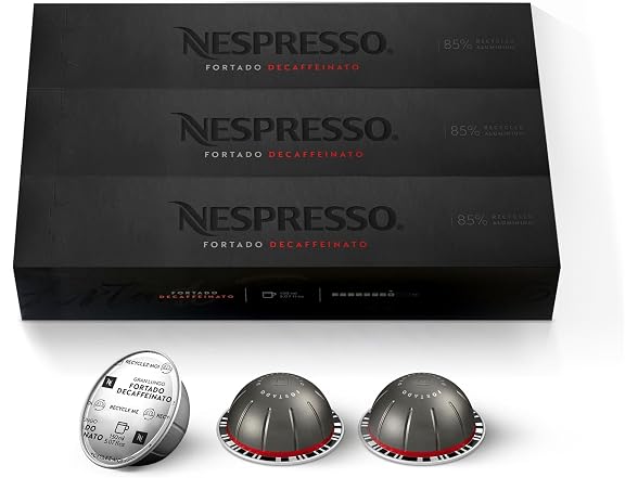 Nespresso Vertuo Fortado Decaffeinato Gran Lungo, 60-Count