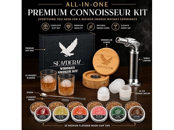 Semderm Whiskey Smoker Kit with Torch