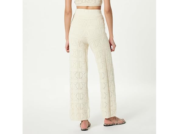 The Drop Women Diza Pull Flare Leg Crochet Pant - Gallery 3