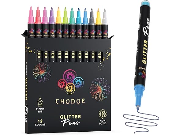 chodoe Glitter Gel Pens Extra-Fine Tip