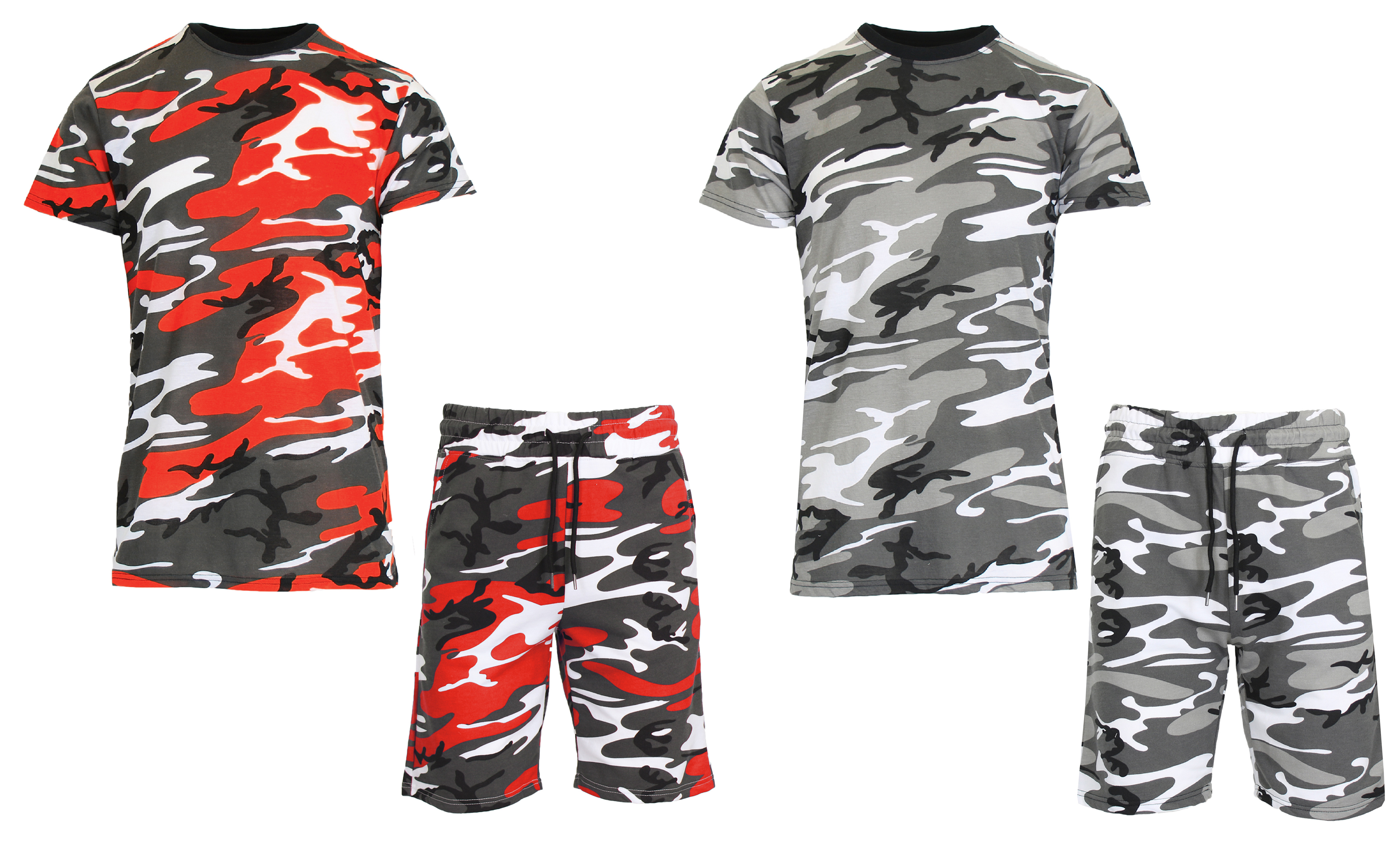 2-4Pc Womens S/S Camo Tee & Shorts Set - Gallery 33