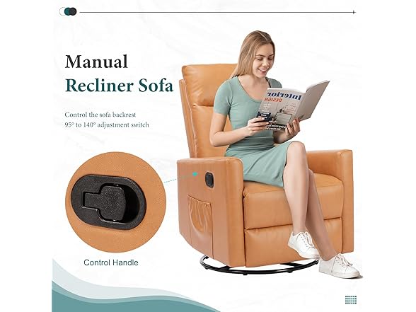 Generic Yapamar Swivel Recliner Chair, Glider