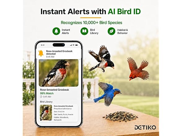 Plastic Smart Bird Feeder W/ Camera
