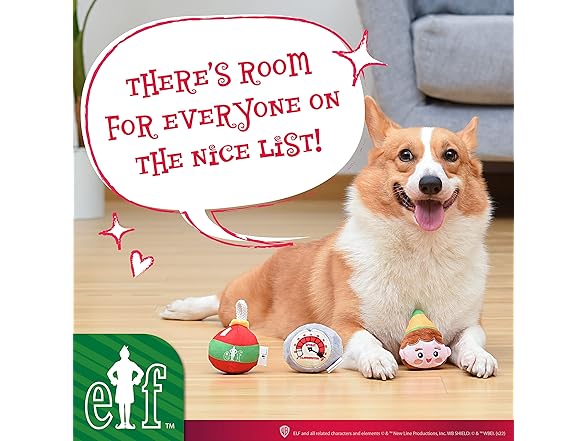 Elf: Holiday Plush Squeaker 3pc Toy Set