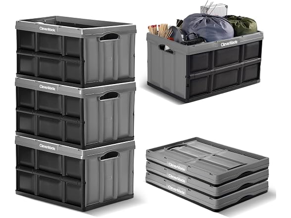 CleverMade Collapsible Storage Bins 62L (3-Pack)