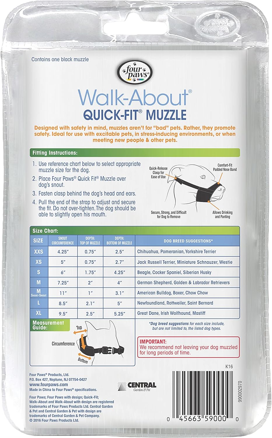 Four Paws Walk-About Quick-Fit Dog Muzzle - Gallery 16
