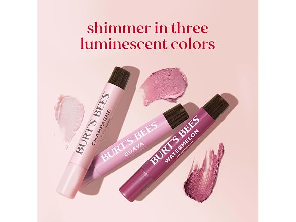 Burts Bees Lip Shimmer Pink Collection 3 Pack