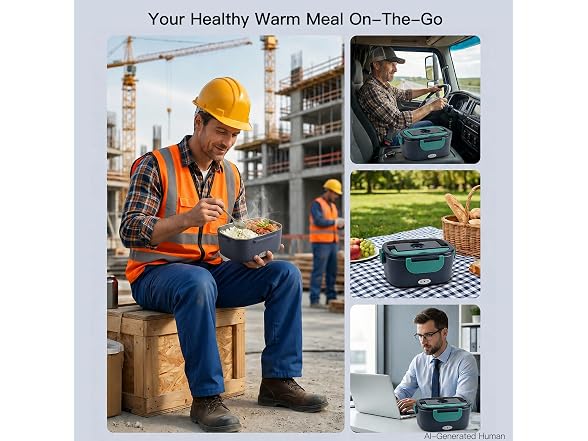 MEGAWISE Electric Lunch Box 1.5L, 3-in-1 Food Warmer