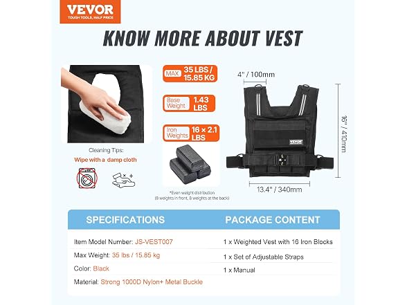 VEVOR Adjustable Weighted Vest