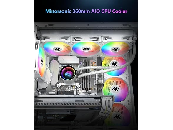 Minorsonic White RGB 360mm AIO CPU Cooler