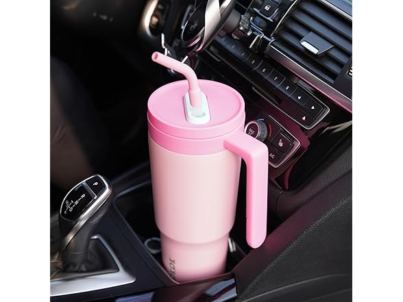 BJPKPK 40oz Tumbler w/Handle Light Pink