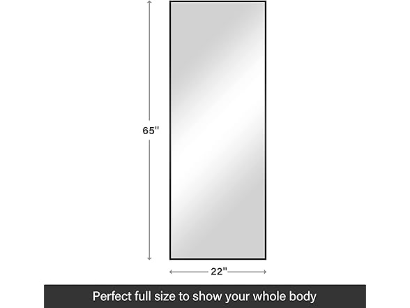 YSSOA Full Length Mirror Black 65"x22"
