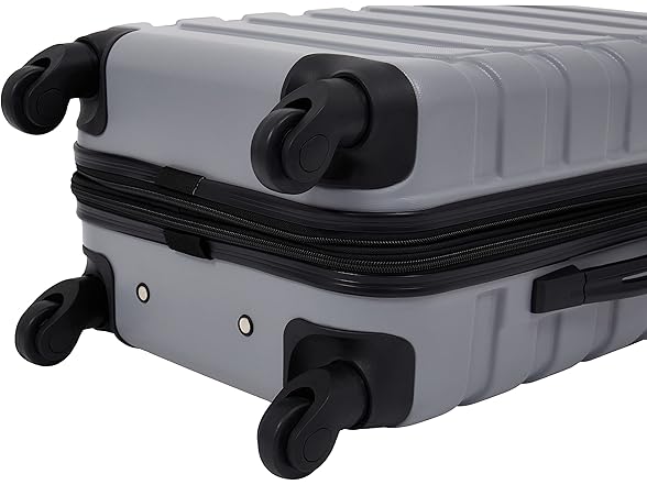 Wrangler 4 Piece Miami Luggage and Packing Cubes Set, Sharkskin