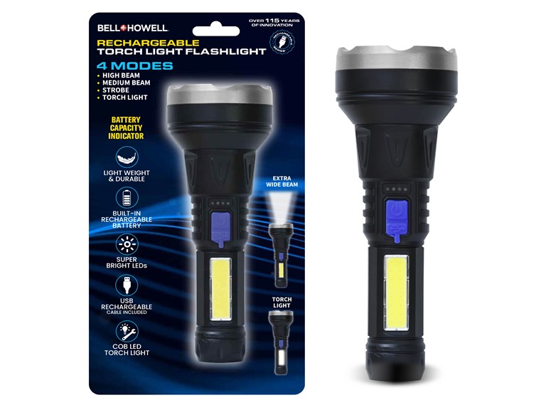 Bell+Howell NB-1964 1-Pack Rechargeable Torchlight Flashlight 