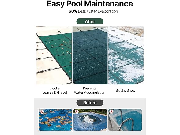 Pool Safety Cover Fits 16x30ft Rectangle