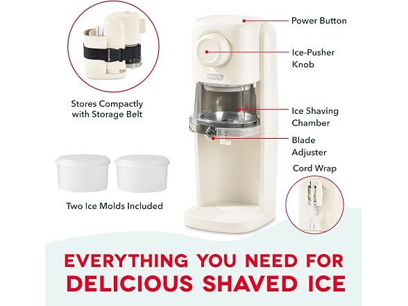 Dash Pro Shaved Ice Machine, Adjustable Blade, Cream