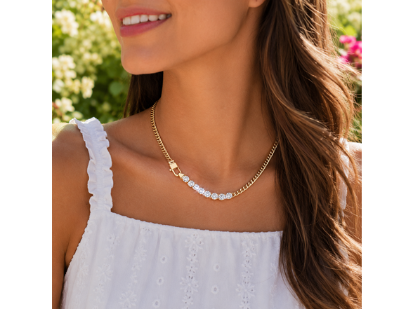 18K Gold Plated Cuban Link CZ Necklace