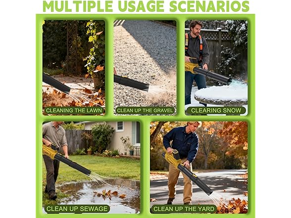 Yellow 21v Cordless Leaf Blower 