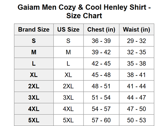 Gaiam Men Cozy & Cool Henley Shirt