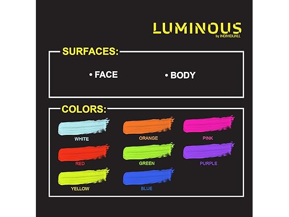 2-Pack Luminous UV Neon Body Paint Set